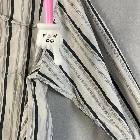 Vintage Southpole Shirt Men's XL Light Gray Striped Cotton Long Sleeve Button-Up - Picture 6 of 8